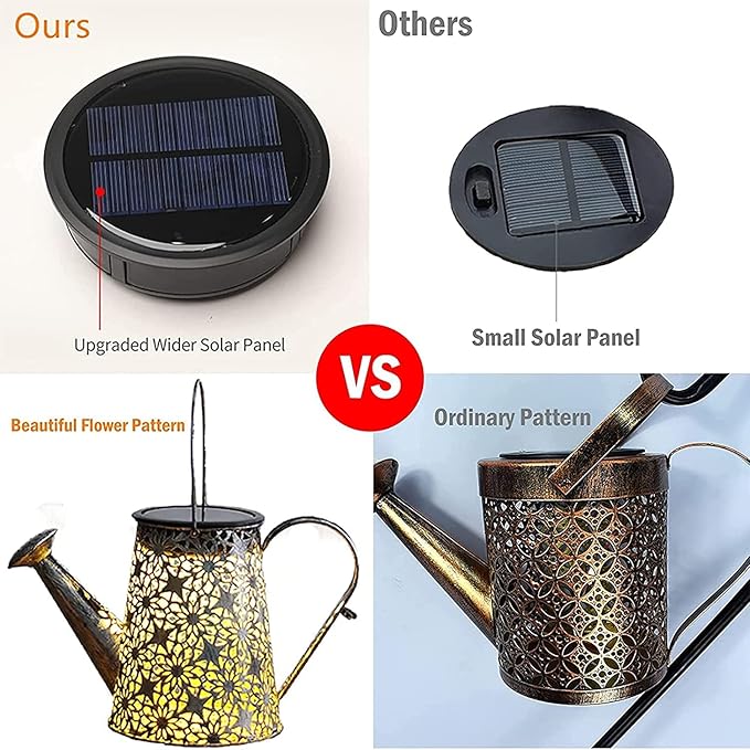 Solar Watering Can Lights,Large Retro Metal Hanging Solar Lights Outdoor Waterproof, Gardening Mother's Day Gifts for Mom Grandma Women Birthday, Garden Decor Yard Light Outside for Porch Patio