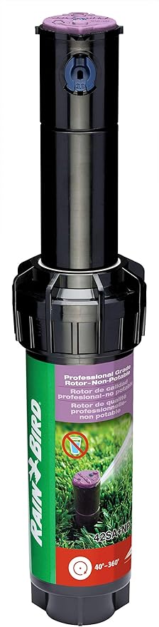 Rain Bird CP5000NP Purple Top Non-Potable Water Simple Adjust Gear Drive Rotor, Adjustable 40° - 360° Pattern, 26' - 38' Spray Distance