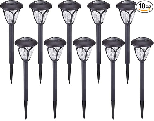 HECARIM Solar Lights Outdoor, 10 Pack Solar Pathway Lights, Solar Powered Garden Lights, Waterproof LED Solar Landscape Lights for Walkway, Pathway, Lawn, Yard and Driveway…