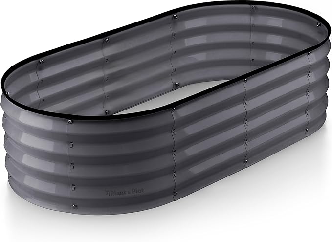 Galvanized Raised Garden Beds Outdoor // 4×2×1 ft Planter Raised Beds for Gardening, Vegetables, Flowers // Large Metal Garden Box (Gray) // Patent Pending Tool-Free Assembly