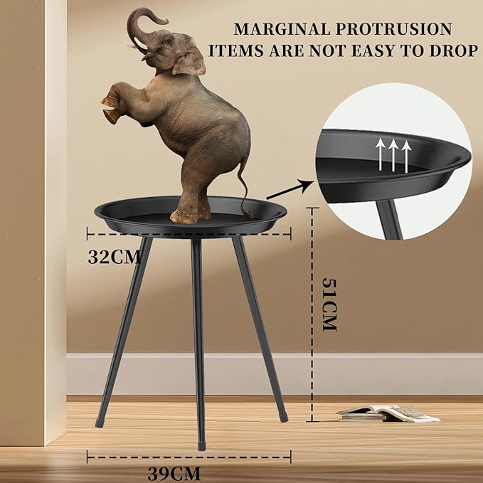 Plant Stand Indoor Outdoor - Flower Pot Stands Tall Metal - Heavy Duty Plant Holder - Small Round Plant Table for Living Room Balcony Patio Garden Home