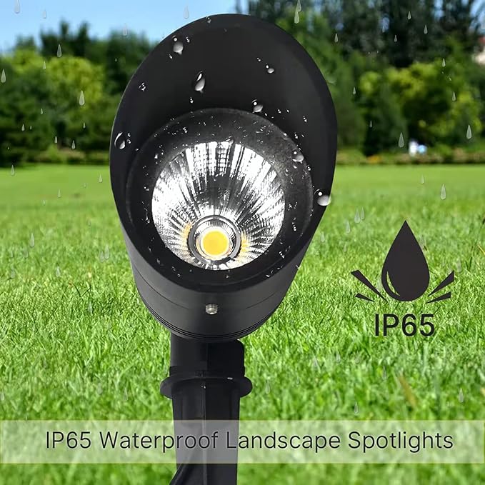 LED Landscape Lights,Ground Light,5W Outdoor Pathway Garden Yard Spotlight,IP65 Waterproof Garden Floodlight,Outdoor Spotlight with Stake,3000K Warm White Spot Lights