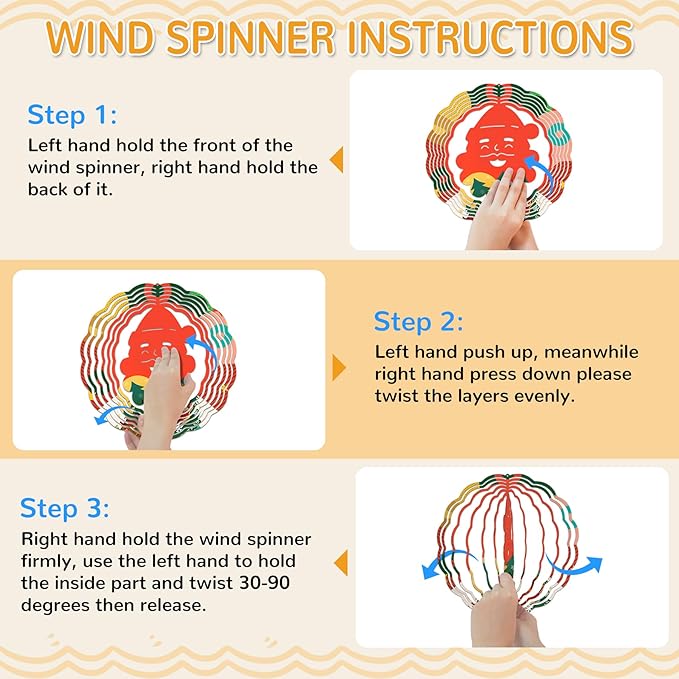 Sublimation Wind Spinner Blanks, 6 Pack 10 Inch 3D Aluminum Metal Hanging Wind Spinner Bulk for Garden Yard Outdoor, Window Porch Decoration for Heat Press Transfer DIY