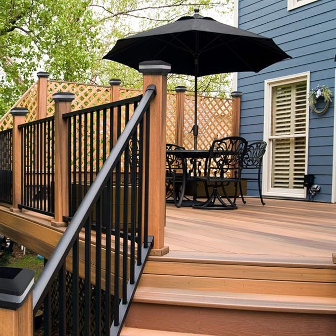 Sumaote Solar Post Lights 160LM 52 LED - 6x6 Post Cap Solar Light Outdoor Deck Fence Lights fit 4x4 5x5 6x6 Wood Posts, IP65 Waterproof for Garden Porch Patio, 6000K White Lighting, 4 Pack