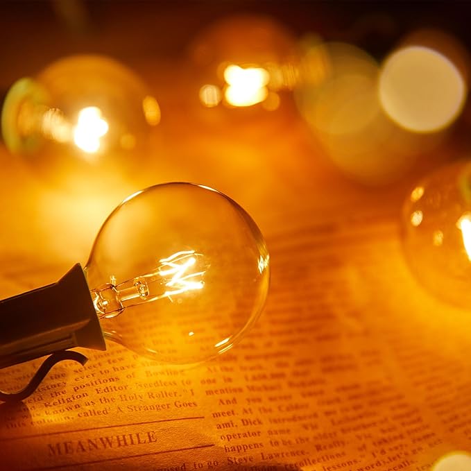 Brightown G40 Replacement Light Bulbs, 5W Clear Globe Bulb fits E12 C7 Candelabra Screw Base Sockets, 1.5 Inch Dimmable Light Bulbs for Indoor Outdoor Patio Decor, Pack of 50