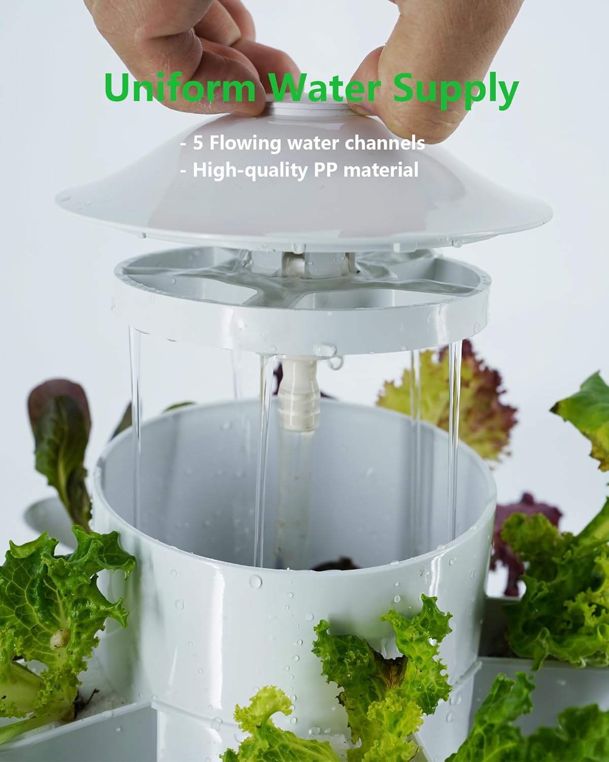 Hydroponic Tower Growing System，30 Pods Vertical Garden，Suitable for Indoor and Outdoor, Grow Herbs and Vegetables，Houseplant Farming with Water Circulation and Automatic Timer