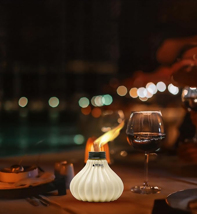 Deco Window Pack of 3 Table Torch for Indoor Outdoor Citronella Oil Tabletop Lamp Landscape Assorted Lantern with Fiberglass Wick & Cap for Garden Patio Yard Party Decor Light