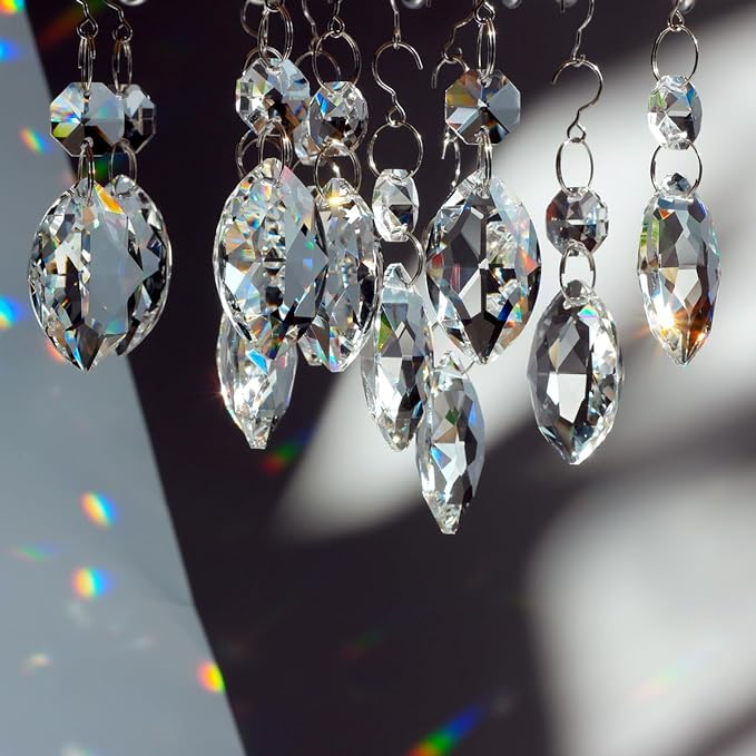 12pcs Crystal Suncatchers, Hanging Crystals Chandelier Prisms for Windows, Rainbow Maker Home Decoration