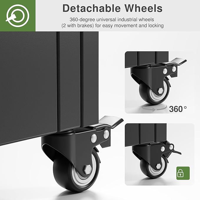 Casaphoria Metal Raised Garden Bed with Trellis and Wheels, 72"x47"x16" Planter Box for Climbing Plants, Vegetables & Vines, Features Drainage Holes and Privacy Screen (Black-Harold)