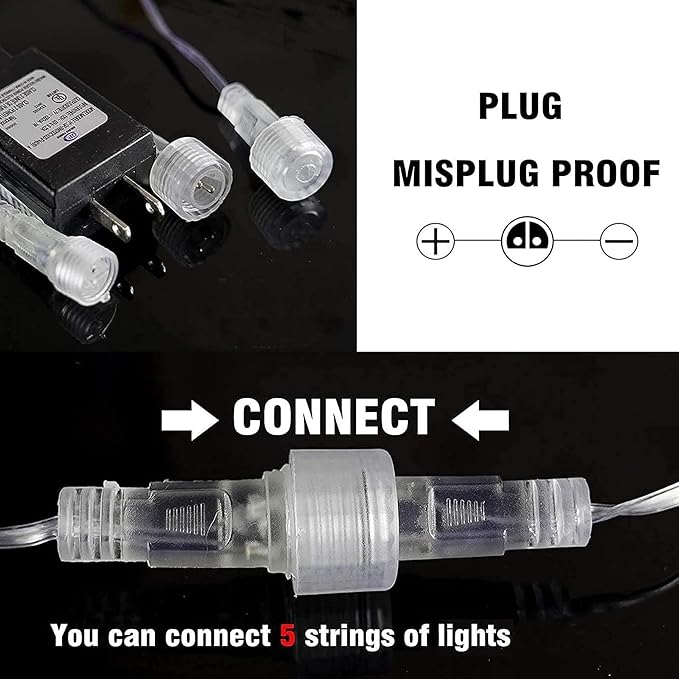 Dazzle Bright Red and Green Christmas Lights, 288 LED 11.8 Inch Meteor Shower Rain Lights with 8 Tubes, Waterproof Plug in Falling Rain Lights Christmas Decorations for Xmas Bushes Tree Yard Party