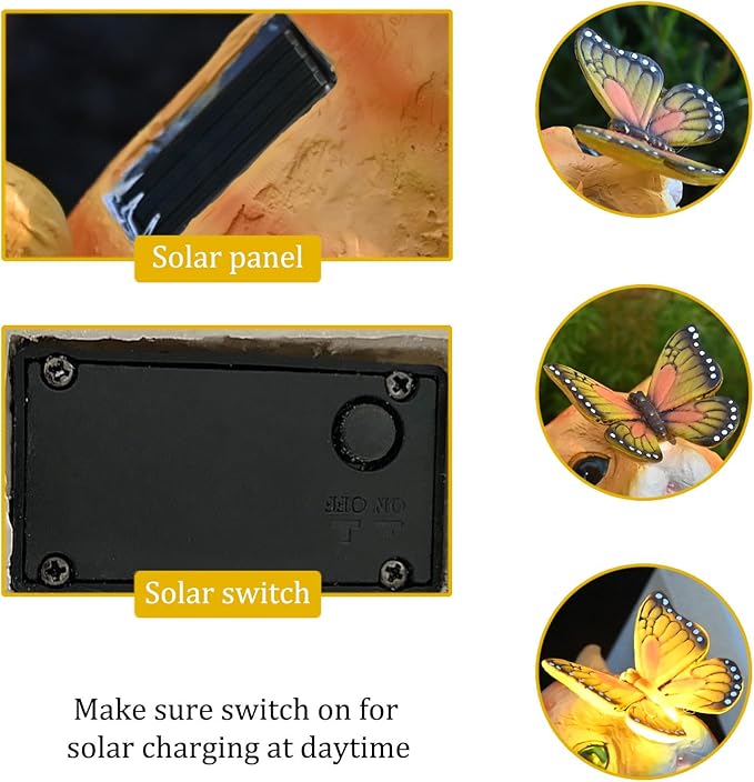 Cat Garden Figurines Outdoor Decor Solar Statue with LED Lights for Patio Lawn Yard Art Decoration Housewarming Garden Gift