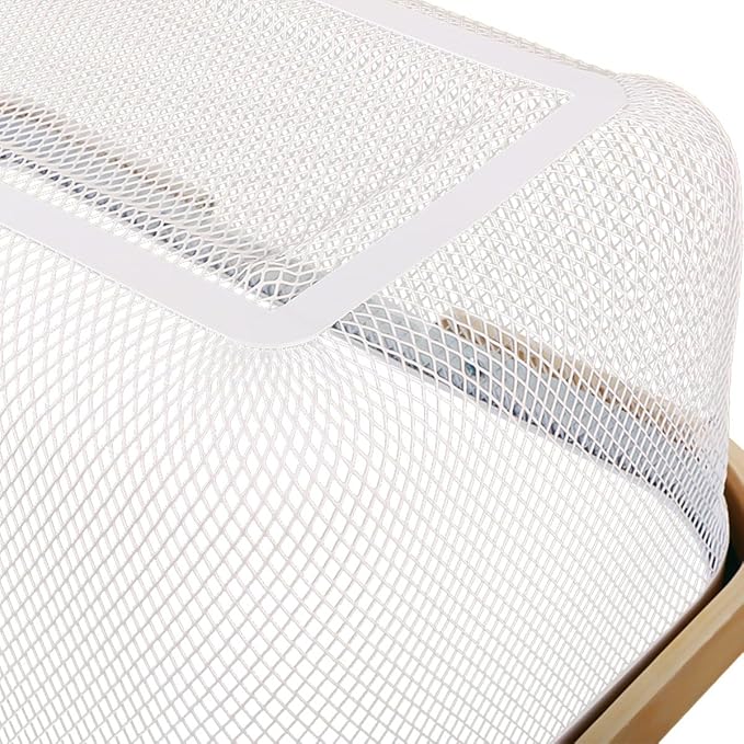 Wire Mesh Storage Organizer Basket Portable Garden Harvest Basket Fruit Basket Bin with Wood Handle Ideal for Kitchen Picnic Pantry Cabinets Storage Home Decor (Cold Gray)