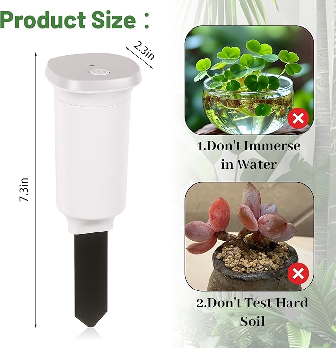 Digital Soil Moisture Meter WiFi for Plants 2-in 1 Soil Moisture/Temperature Meter with App Remote Monitor for Outdoor/Indoor Plants Wireless Smart Soil Moisture Sensor Plant Water Meter Accessories
