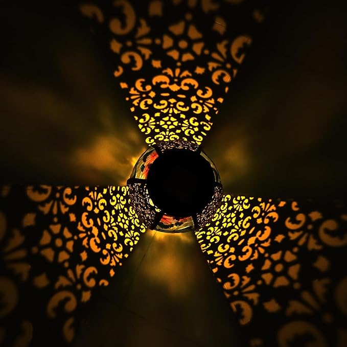 Solar Lanterns Outdoor Hanging Light - Cardinal Solar Powered LED Glass Lights Decorative Waterproof Tabletop Lamp with Hollowed-Out Design for Yard Table Patio Garden Pathway Holiday