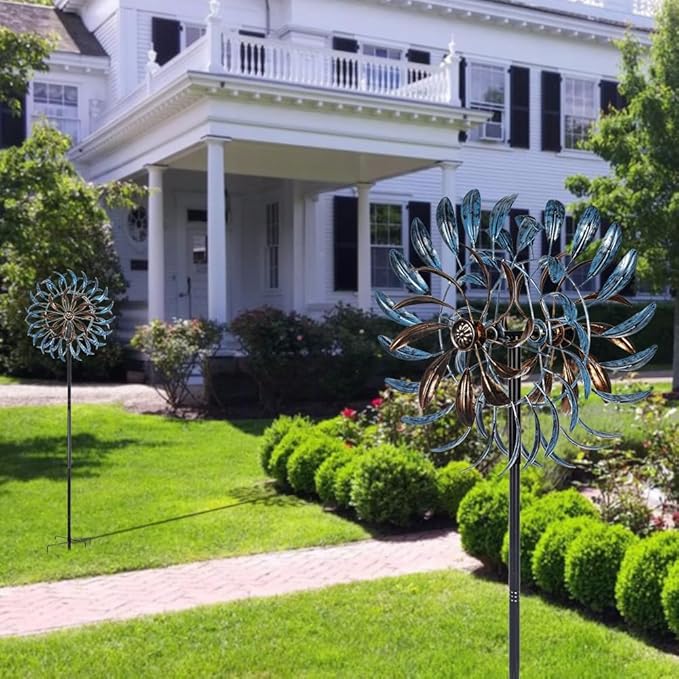 VEWOGARDEN Large Wind Spinners Outdoor, Metal Wind Sculptures & Spinners 360 Degrees Kinetic Wind Spinners for Yard and Garden 64 * 15.7 Inches