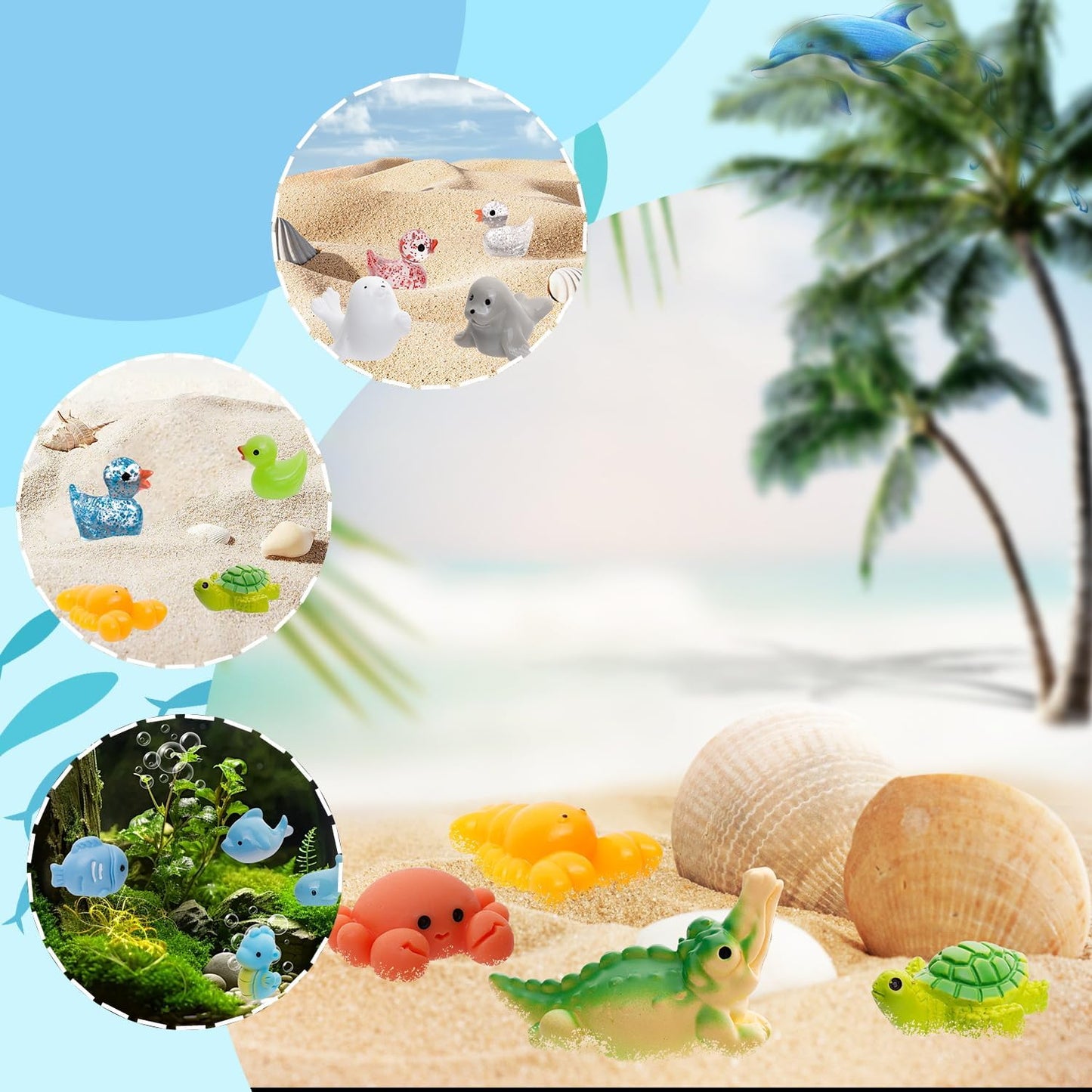 80 Pcs Mini Resin Animals 80 Styles Resin Animals Figurines Bulk for Fairy Garden Miniature Dollhouse Accessories Hide Crafts Decor