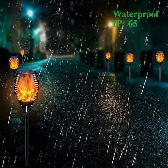 YoungPower Solar Outdoor Torch Lights Flickering Flame, 43" Outdoor Path Lights Waterproof Torch for Garden Yard Patio, 8 Pack