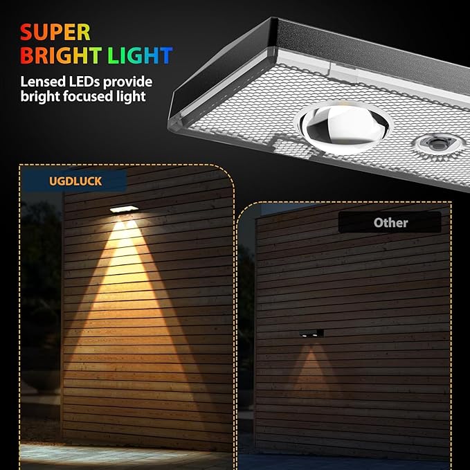Solar Fence Lights ,RGB & Warm White & 6 Colors Lens LED Dusk to Dawn Deck Light, Fence Solar Lights Outdoor Waterproof, Solar Outdoor Lights for Backyard/Railing/Wall/Step/Patio/Pool -set of 20