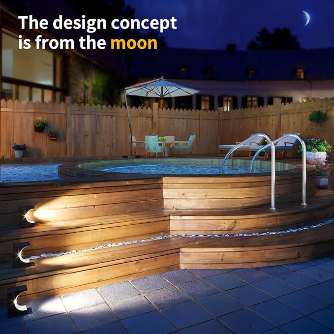 JSOT Solar Step Lights - Outdoor Stair Lights 12 Pack Deck Light Solar Powered Decor Light for Garden Yard Patio Front