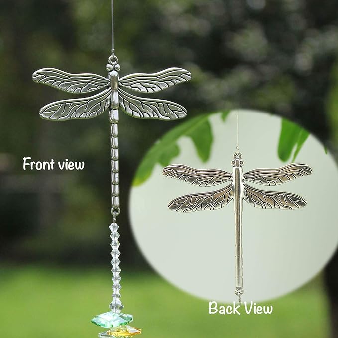 Crystal Garden Suncatcher Hanging Crystals Ornament for Window Rainbow Maker Prisms Home Decor Gift Boxed Sun Catcher Gift Idea for Mom Friends Grandma,Dragonfly