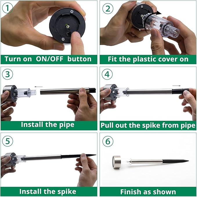 Dream Master Solar Lights Outdoor Waterproof, Stainless Steel LED Landscape Lighting Outdoor for Outside Solar Garden Lights for Pathway, Walkway, Patio, Yard, Lawn - 12 Pack (Multicolor)