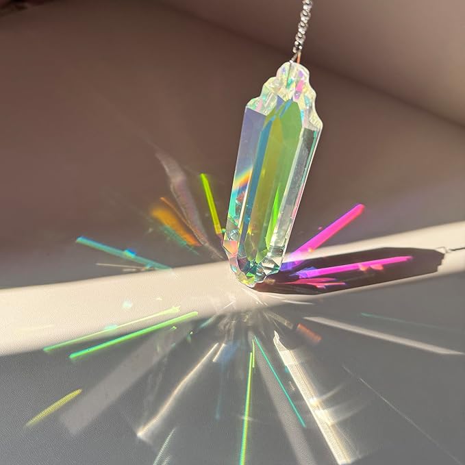 3PCS 5" Large Crystal Sun Catcher Prisms, Hanging Suncatchers with Glass Prism, Rainbow Maker for Room, Windows,Garden,Fantasy Aesthetic Home Decor. (YGBS01)