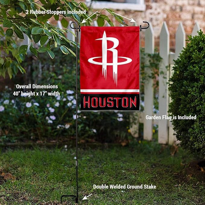 WinCraft Houston Rockets Garden Flag with Stand Holder