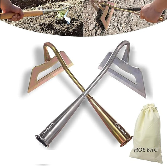 Garden Hoe, Weeding Tool, Full Stainless Steel Hollow Hoe, Heavy Duty,Sharp Hardened Hand Hoe for Gardening, Backyard Weeding, Loosening, Farm Planting