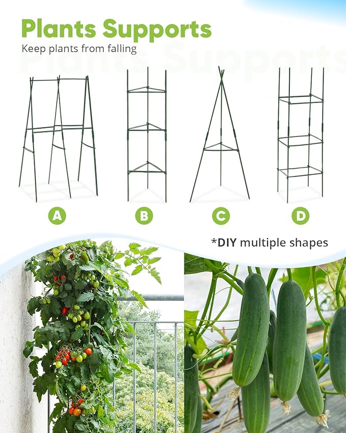 Quictent Galvanized Raised Garden Bed 8x4x2 Ft Tall Metal Planter Box for Vegetables Outdoor Bottomless for Backyard, 2 Tomato Cages Included, 22.04" Deep (Green)