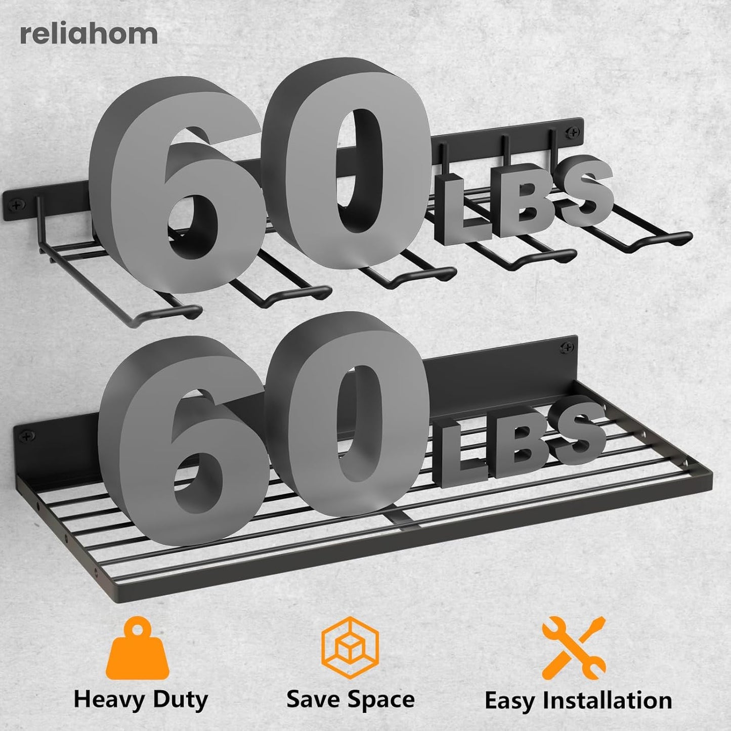 Power Tool Organizer Wall Mount, Cordless Drill Holder and Battery Shelf, Garage Tool Storage Heavy Duty Utility Rack for Tool Room, Workshop, Garage