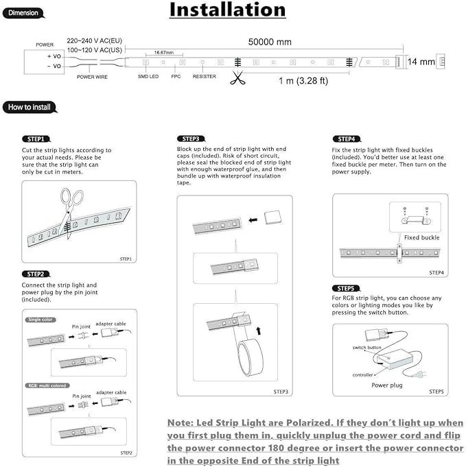 5050-60 Type AC 110-120V LED Strip Lights, Flexible/Waterproof/Dimmable/Multi-Modes LED Rope Light + 23 Keys Remote for Home/Garden/Building Decoration (65.6ft/20m, Warm White 3500K)