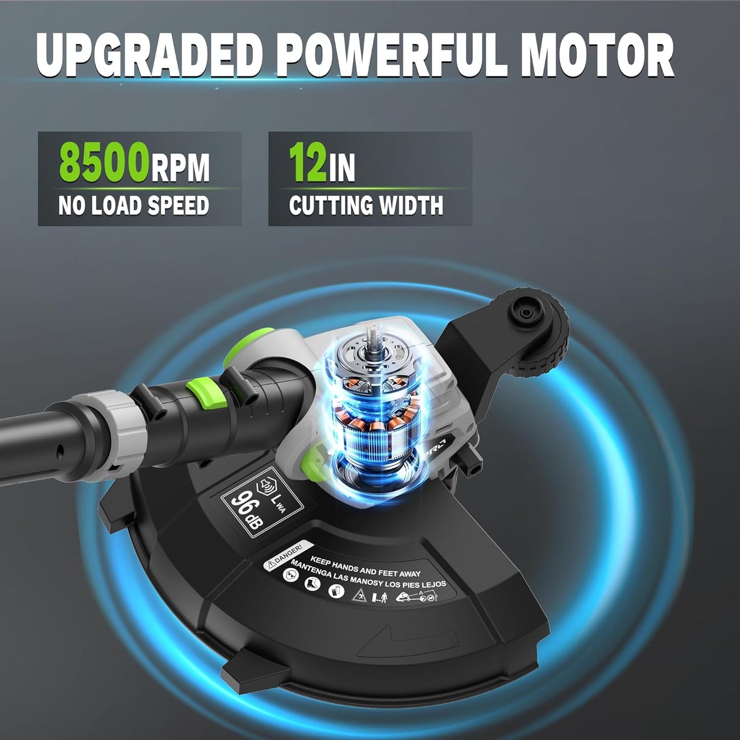 20V Cordless String Trimmer with Auto-Feed - 3 in 1 Electric Weed Wacker with 2.0Ah Battery & Fast Charger, Lightweight Grass Trimmer for Lawn Edging, Garden, Yard (AD-ST-002)