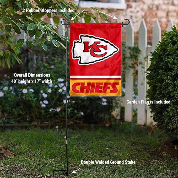 WinCraft Kansas City Chiefs Garden Flag with Stand Holder
