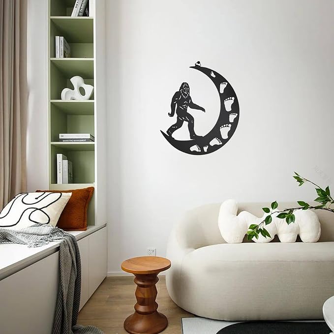 VZVXCC Bigfoot Metal Wall Art Outdoor Decor-12 Big Foot Statues Sasquatch Silhouette Wall Art Hanging Decorations,Bigfoot Sasquatch Gifts for for Indoor Outdoor Yard Art, Patio, Lawn