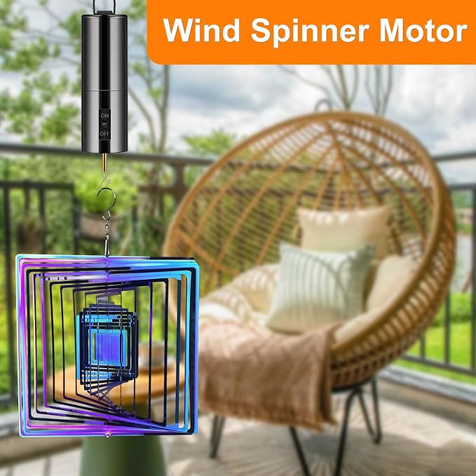 Wind Spinner Motor Hanging Display Motor Battery Operated 20 RPM Rotating Motor Multi-Purposes for Wind Spinner Mobile Yard Decor Hanging Ornaments Outdoor Sculptures-Medium Speed