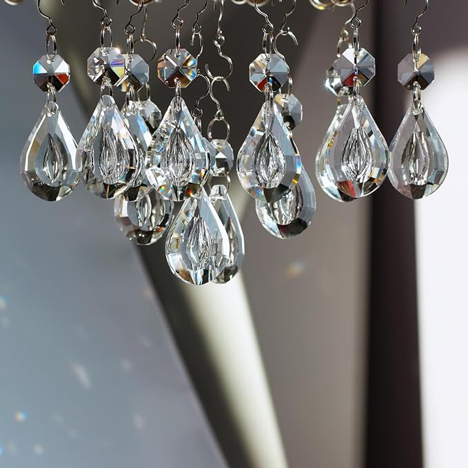12pcs Crystal Suncatchers, Hanging Crystals Chandelier Prisms for Windows, Rainbow Maker Home Decoration