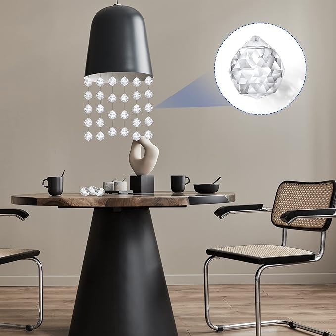 30 Pack Crystal Ball 20 mm Prism Suncatcher Sun Catchers Hanging Crystals Prisms for Windows Gift Feng Shui (Clear)