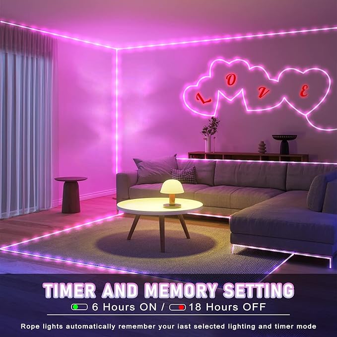 Rope Lights for Outside, 66FT 200 LED String Lights Outdoor with Waterproof 8 Modes, Flexible and Connectable Plug in Fairy Light for Indoor Patio Pool Garden Party Wedding Decorations, Pink