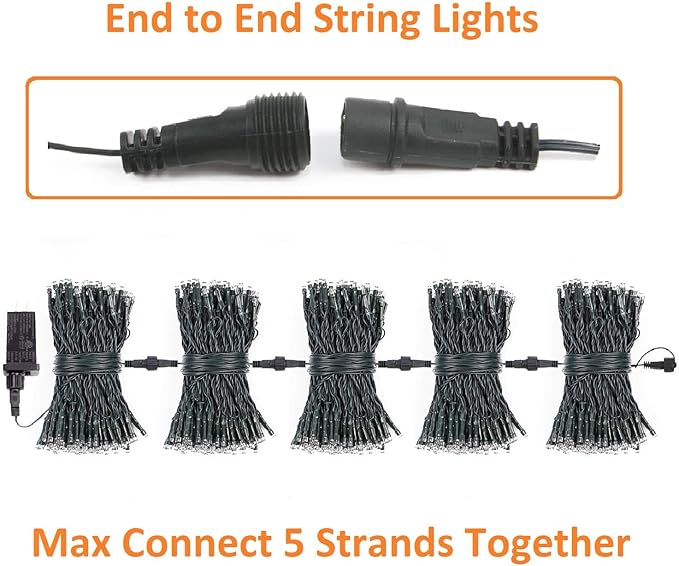 OZS Upgraded 2Pack 164ft 400 LED Christmas String Lights Outdoor Indoor, Extendable Fairy String Lights, Waterproof 8 Modes Green Wire Tree Lights for Holiday Party Christmas Decorations (Red)