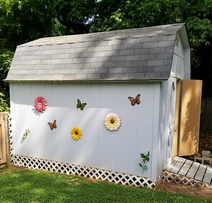 EASICUTI Sunflower Metal Flowers Wall Decor Metal Wall Art Decorations Hanging for Indoor Outdoor Home Bathroom Kitchen Dining Room Bedroom Porch Hallway Or Wall Sculptures 12 Inch