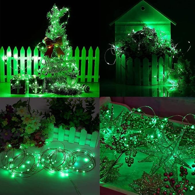 YEGUO 4 Pack Solar Fairy Lights Outdoor Waterproof, Green String Light Each 33ft 100 LED 8 Modes
