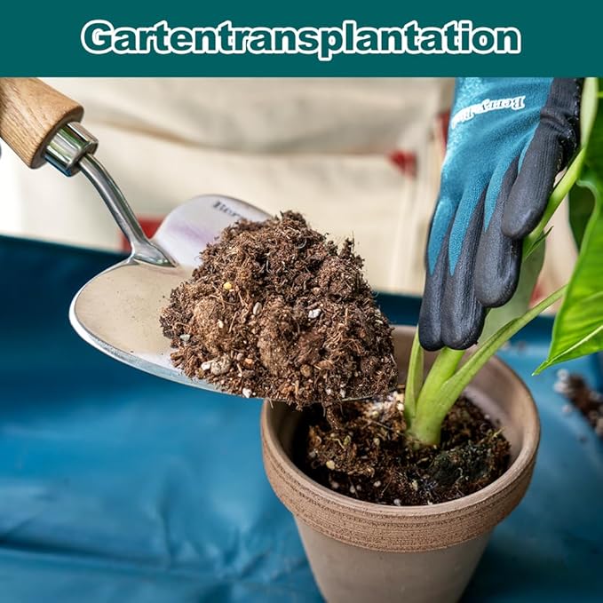 Berry&Bird Perennial Trowel, Oversized Garden Potting Trowel with Sharp Blade Wood Hand Shovel, Stainless Steel Planting Trowel Gardening Tool for Roots,Planting,Digging,Transplanting and Cutting