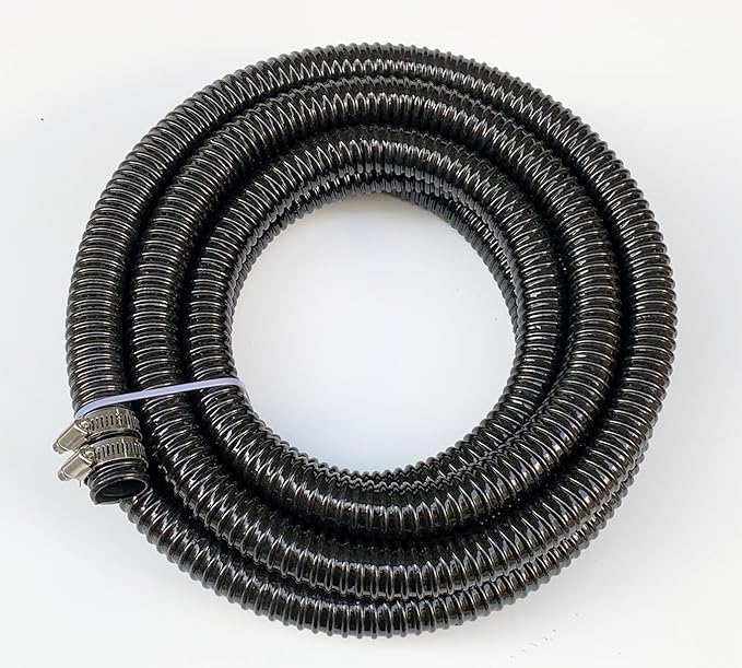 Pond Tubing 1 inch Id Black Plastic Corrugated Water Hose Strong Flexible Sump Pump Drain Hose Pipe 20Ft