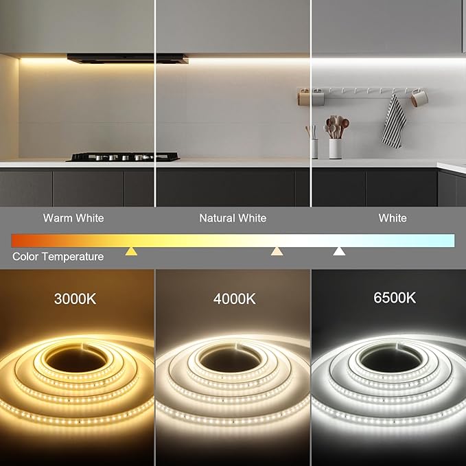 AIMENGTE LED Strip Lights, 240 LEDs, 6500K Cool White, Waterproof Indoor & Outdoor Rope Lights for Room, Garden, Patio, Kitchen, Bedroom, Living Room, and Under Cabinet Decoration, AC 110V