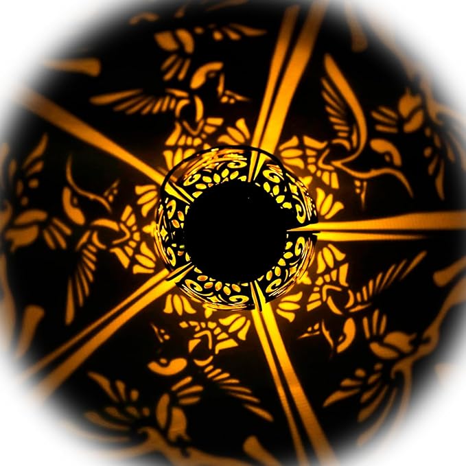 Hummingbird Lantern 2 Pack Solar Lanterns Outdoor Hanging Solar Lights, Upgraded Metal Garden Lanterns - Waterproof LED Decorative Light for Garden Patio Yard Gifts for Mom Grandma Women