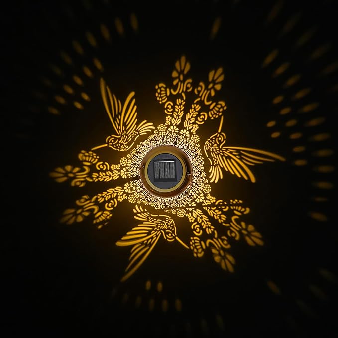 Hummingbird Solar Lanterns Outdoor Lights: Garden Decor Birthday Gifts for Women Mom Grandma Nana Aunt, Hanging Solar Lights Decoration Waterproof Outside for Yard, Patio, Backyard, Porch