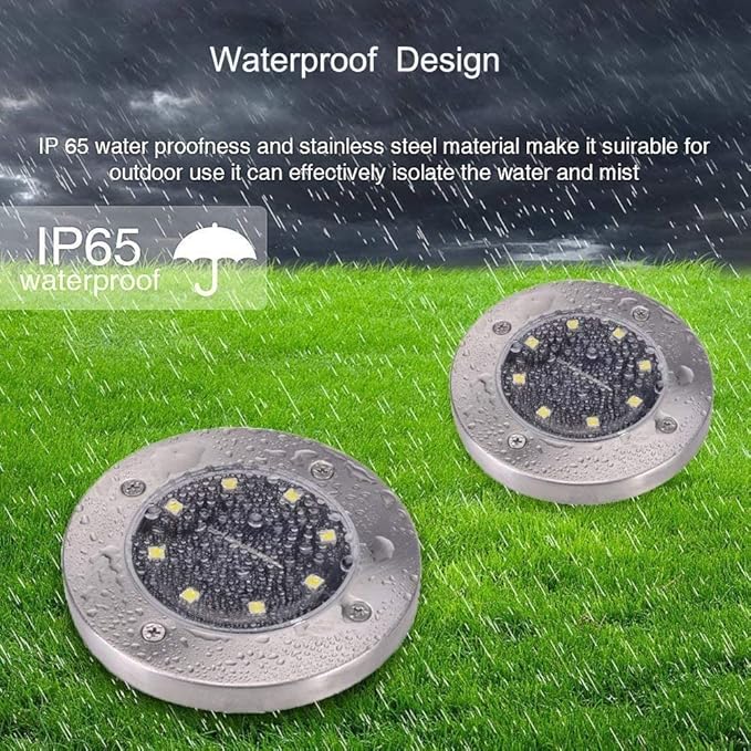 ZGWJ Solar Ground Lights,4 Pack Waterproof Solar Garden Lights, Upgraded Outdoor Garden Waterproof Bright in-Ground Lights, Landscape Lights for Pathway,Yard,Deck,Lawn,Patio,Walkway White