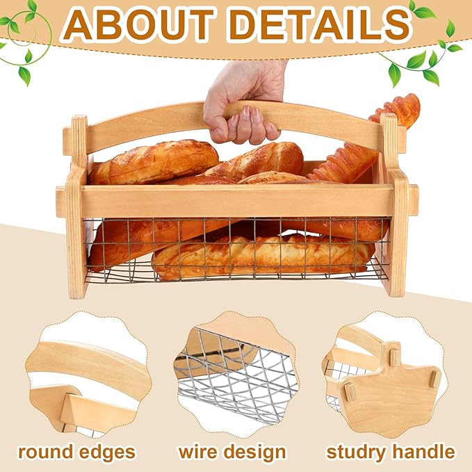 Large Garden Hod Harvest Basket 13 x 9 x 7 Inch, Wooden Harvesting Basket with Handle for Gardening Gathering Gardener Gifts for Wedding Flower Centerpiece Washing Holding Fruits Vegetables