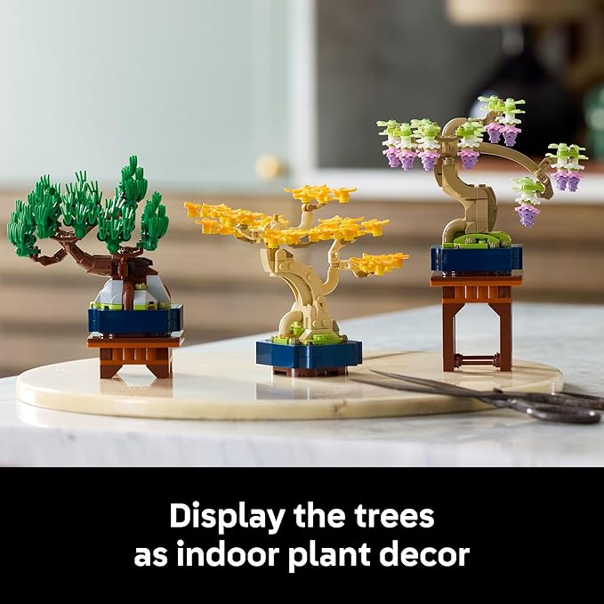 LEGO Botanicals Mini Bonsai Trees Building Set - Artificial Bonsai Tree Building Blocks for Adults, 18+ - DIY Home and Office Decor for Men and Women - Gift for Adults - 10373