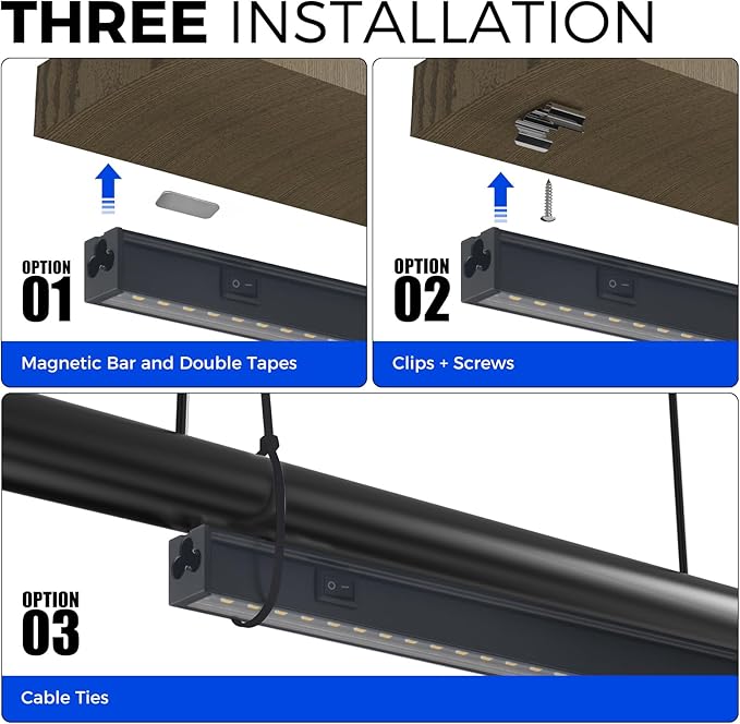 Barrina T5 Grow Lights for Indoor Plants, Full Spectrum Grow Light, 1ft LED Plant Light, Black Cover LED Grow Light Strips, 3 Mounting Modes, Magnetic Installation, Plug and Play, 5000K, 4 Packs
